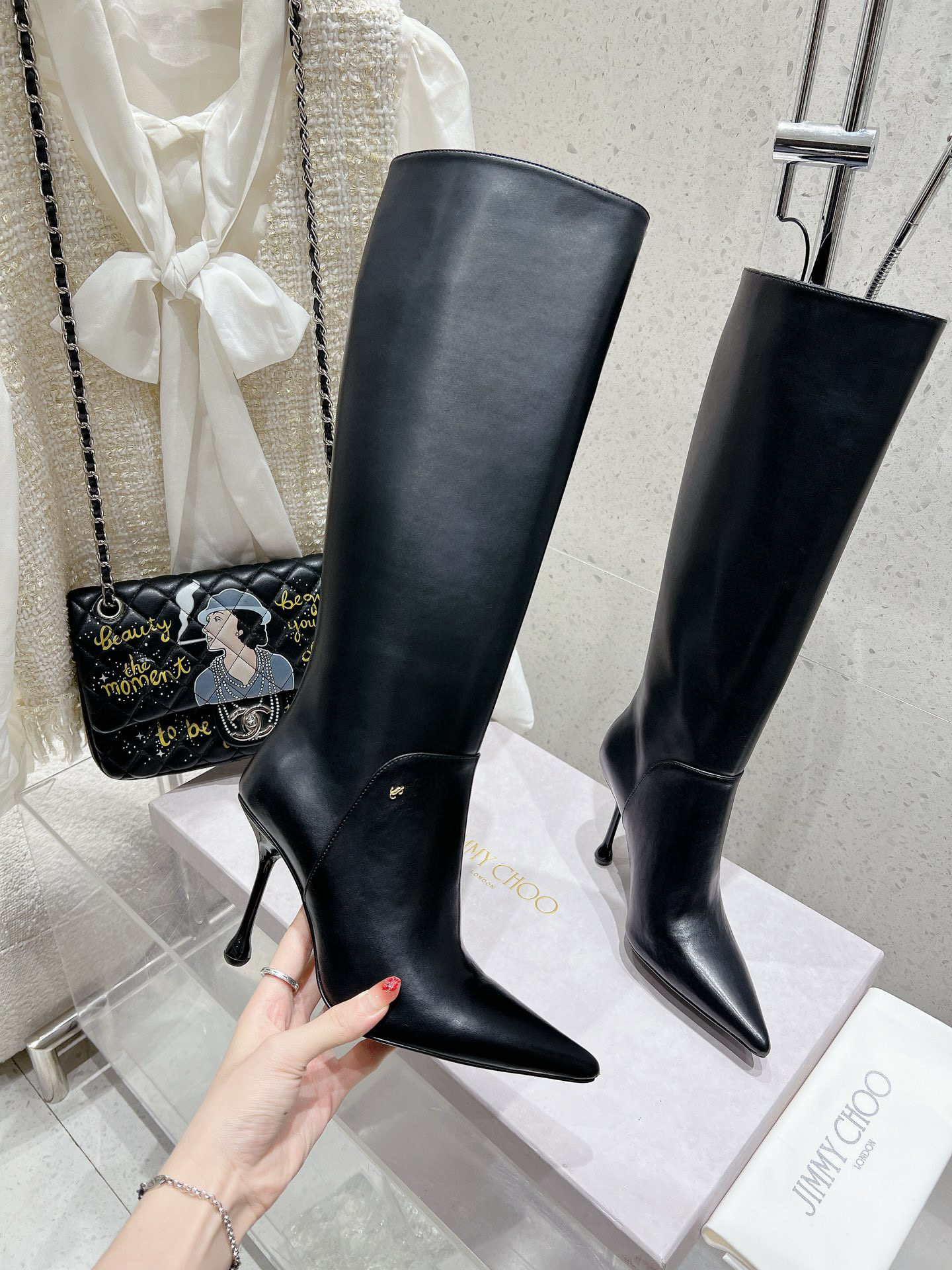 지미추 9CM 여자 부츠